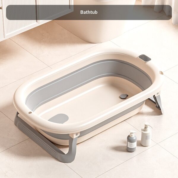 Large Newborn Baby Bathtub - 45L Foldable Portable Baby Bath with Temperature-Sensing Thermometer