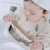 floral baby bib silicone waterproof Silicone Baby Bib & Placemat - Aesthetic Floral Bib with Food Catcher Pocket