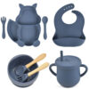 4e6d0b71-dfb6-4141-8ad5-a2a401a83ed2.jpg 8-Piece Silicone Baby Feeding Set - Cute Squirrel Plate, Bowl, Bib, Cup, Spoon & Fork