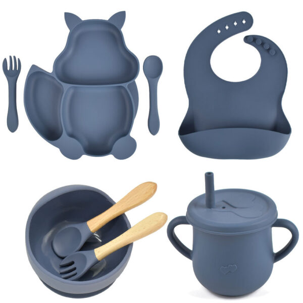 4e6d0b71-dfb6-4141-8ad5-a2a401a83ed2.jpg 8-Piece Silicone Baby Feeding Set - Cute Squirrel Plate, Bowl, Bib, Cup, Spoon & Fork