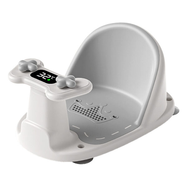 Baby Bath Seat with Temperature-Sensing Thermometer - Non-Slip Bath Support for Babies & Toddlers