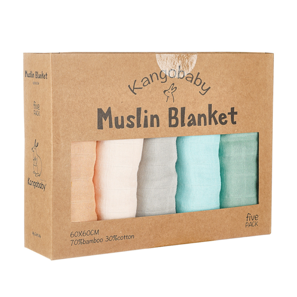 5pcs Soft Baby Burp Cloth Bamboo-Cotton Gauze Bibs Saliva