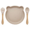 3-Piece Silicone Baby Feeding Set – Bear Plate, Spoon & Fork