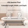 Large Newborn Baby Bathtub - 45L Foldable Portable Baby Bath with Temperature-Sensing Thermometer