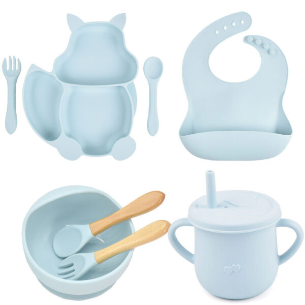 a0a290ae-9824-475c-bd24-d6b3d6c13e22.jpg 8-Piece Silicone Baby Feeding Set - Cute Squirrel Plate, Bowl, Bib, Cup, Spoon & Fork