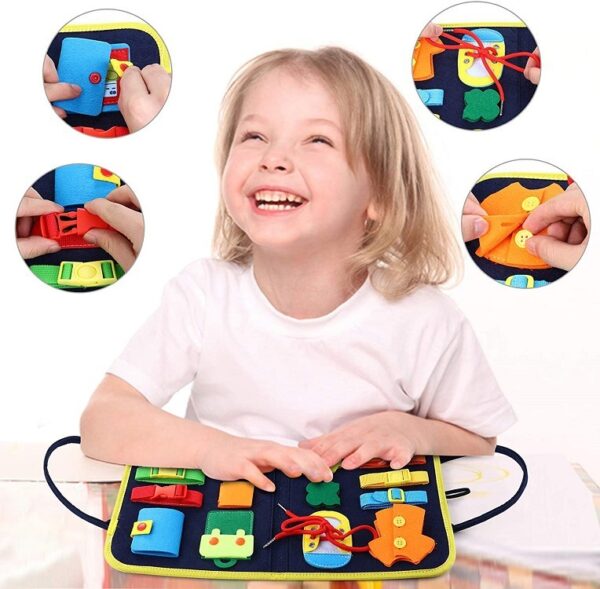 Busy Book for Toddlers 1-6 Years - Montessori Dressing, Buttoning & Fine Motor Skills Activity Book