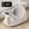 Baby Bath Seat with Temperature-Sensing Thermometer - Non-Slip Bath Support for Babies & Toddlers