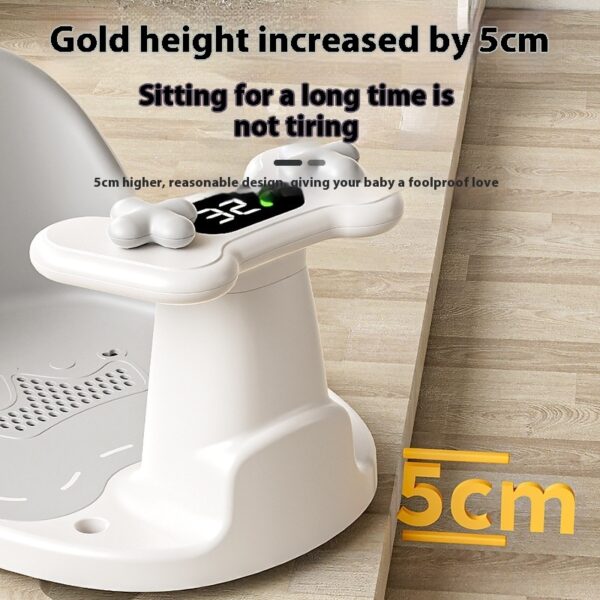 Baby Bath Seat with Temperature-Sensing Thermometer - Non-Slip Bath Support for Babies & Toddlers