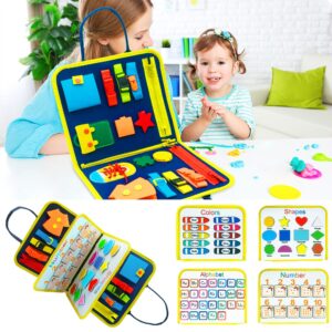 Busy Book for Toddlers 1-6 Years - Montessori Dressing, Buttoning & Fine Motor Skills Activity Book