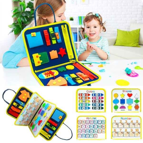 Busy Book for Toddlers 1-6 Years - Montessori Dressing, Buttoning & Fine Motor Skills Activity Book