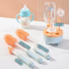 Baby Bottle Cleaning Brush Set - 4-Piece Silicone Bottle, Nipple & Straw Brushes with Drying Stand
