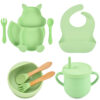e31feb50-3328-4935-8fad-070c6d8af03f.jpg 8-Piece Silicone Baby Feeding Set - Cute Squirrel Plate, Bowl, Bib, Cup, Spoon & Fork