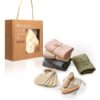 Newborn Baby Gift Set – Soft Cotton Towel, Baby Hair Brush, Comb & Milestone Door Hangers