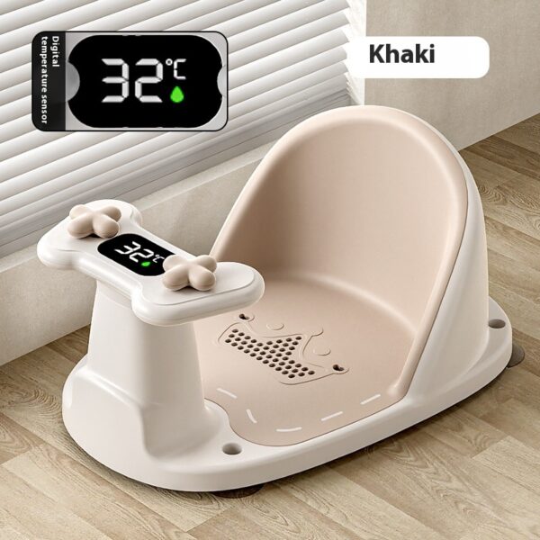 Baby Bath Seat with Temperature-Sensing Thermometer - Non-Slip Bath Support for Babies & Toddlers