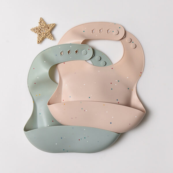 Colorful Particles Silicone Baby Bib Waterproof