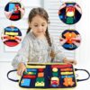 Busy Book for Toddlers 1-6 Years - Montessori Dressing, Buttoning & Fine Motor Skills Activity Book